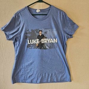 Luke Bryan XXL Blue Graphic 2019 Concert Women's T-Shirt